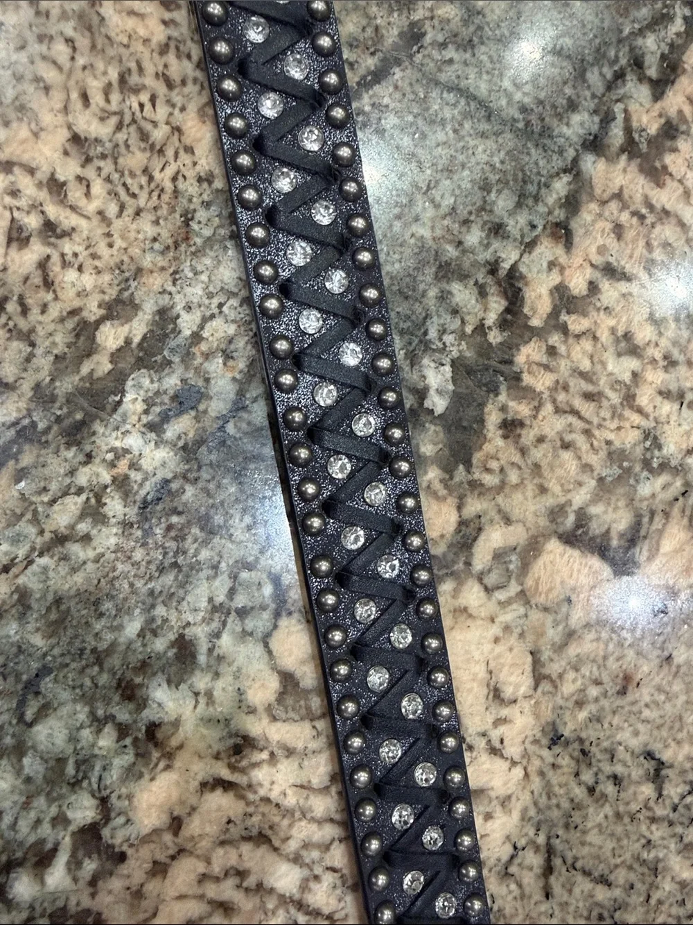Braided Black Leather Belt with Silver Buckle